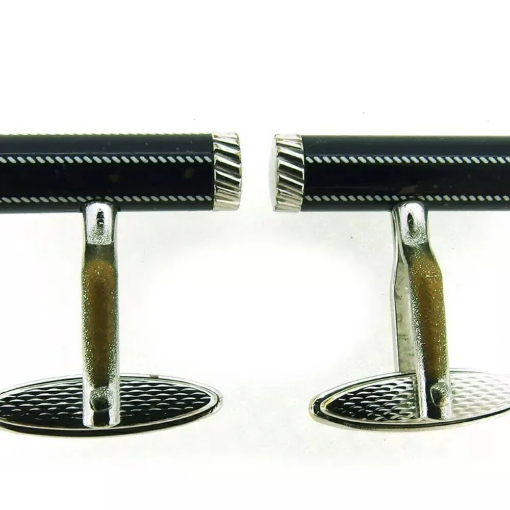 dunhill cuff bar type Silver hardware Authentic Used